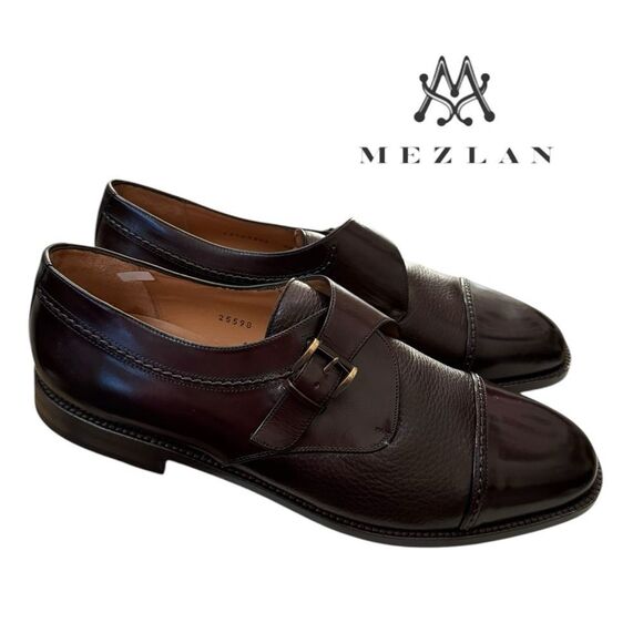 New Mezlan Istanbul Brown Leather Monk Strap Dress Shoes 13  13M main image 5